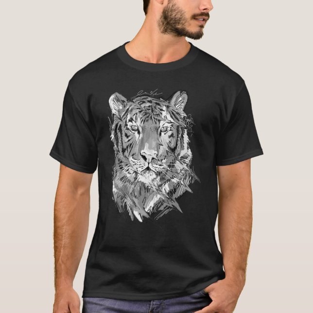 Tiger Animal Art Djur älskare T Shirt (Framsida)