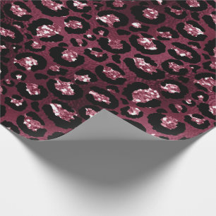 Tiger Animal Black Spark Marsal Glitter Burgundy Presentpapper