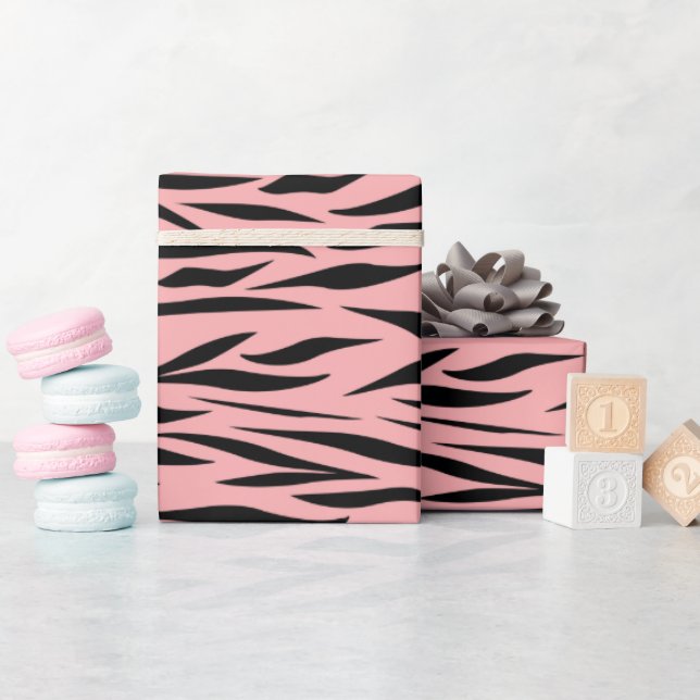 Tiger Animal Mönster Sweet sixteen Rosa Seamless Presentpapper (Baby Shower)