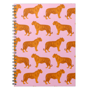 Tiger Animal Rosa Modern Anteckningsbok
