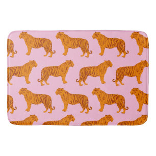Tiger Animal Rosa Modern Badrumsmatta