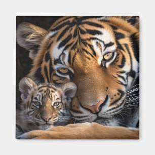 Tiger Animal Vild Beauty Freedom Wilderness Kärlek Magnet