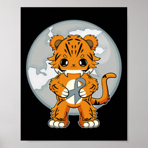 Tiger Anime Katt Dyslexi Medvetenhet  Poster
