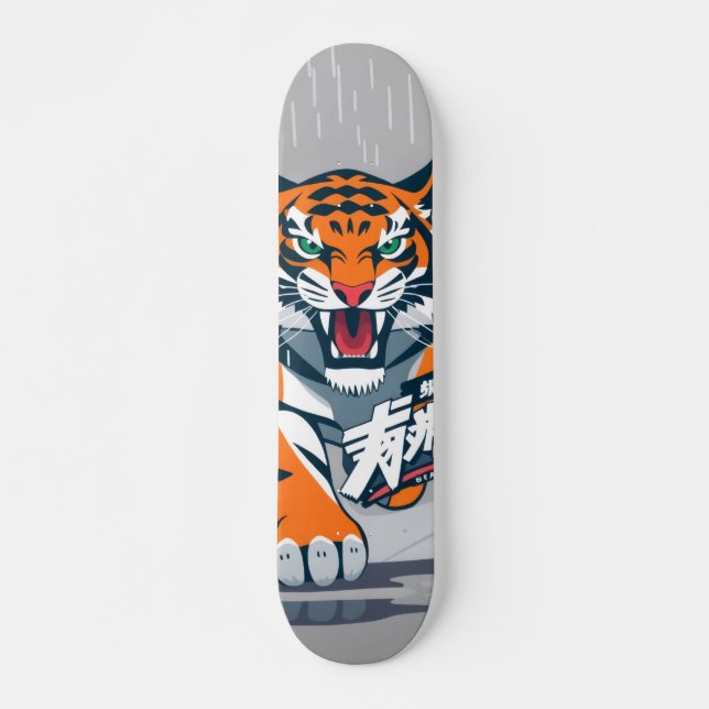 Tiger anime mini skateboard bräda 18,5 cm (Framsida)