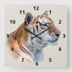 Tiger Anpassade Clock Fyrkantig Klocka