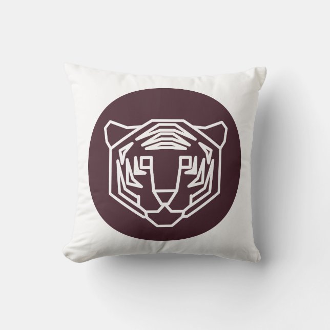 Tiger Ansikte Badge Kudde (Framsida)