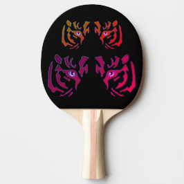 Tiger Ansikte Black & White Dual-Sided Ping Pong P Pingisracket