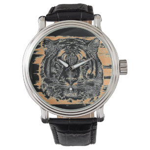 Tiger Ansikte Close 3 Armbandsur