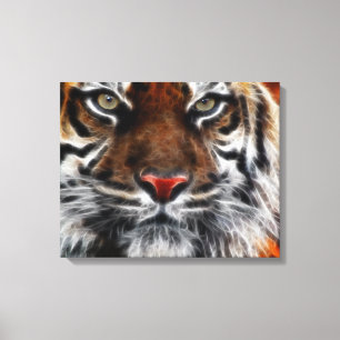 Tiger Ansikte Close Wrapped Canvas