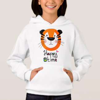 Tiger Ansikte Design Girl, s Pullover Hoodies T Shirt