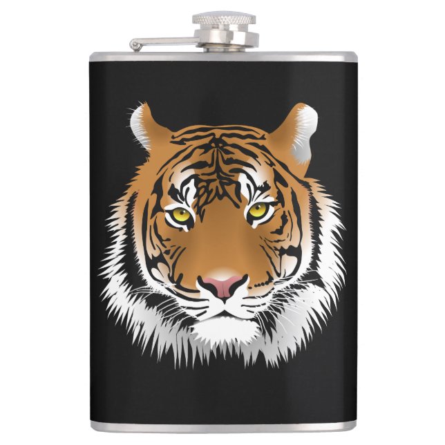 Tiger Ansikte Flask Fickplunta (Framsidan)