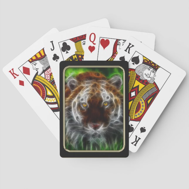 Tiger Ansikte Fractal Art Spelkort (Baksidan)