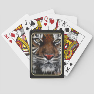 Tiger Ansikte Fractal Art Spelkort