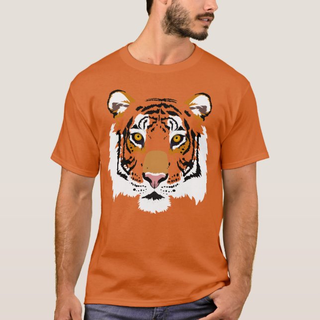 Tiger Ansikte Graphic Print T Shirt (Framsida)
