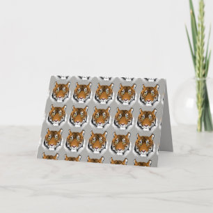 Tiger ansikte hälsning-kort kort