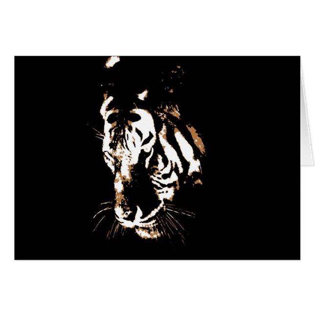 Tiger Ansikte Hälsningskort (Framsidan Horizontal)