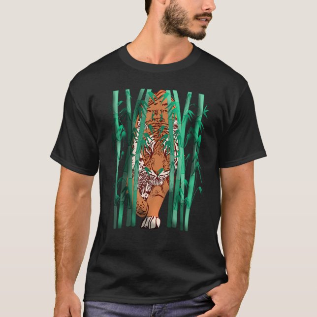 Tiger Ansikte Head Big Cats Print Predator Motif T Shirt (Framsida)