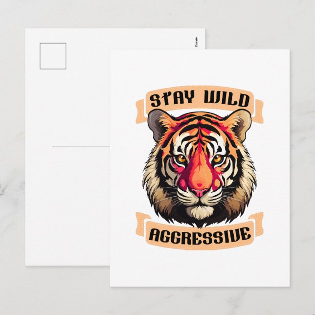 TIGER ANSIKTE HELG VYKORT (Fram/baksida)