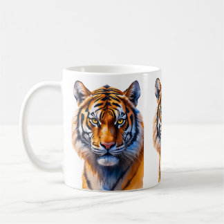 Tiger Ansikte Illustration - utskrift av vilda kon Kaffemugg