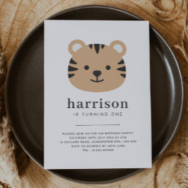 Tiger Ansikte - inbjudan på födelsedagen