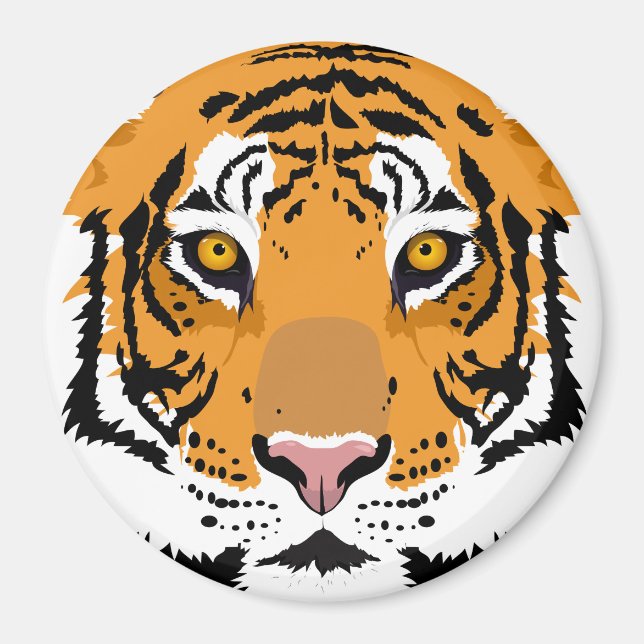 Tiger Ansikte Magnet (Framsidan)