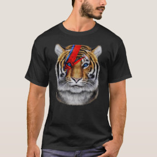 Tiger Ansikte målad med röd blixt Bult T Shirt