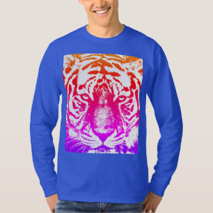 Tiger Ansikte Manar Modern Långärmad Djup Royal Bl T Shirt