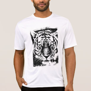 Tiger Ansikte Manar Modern Sport-Tek konkurrent Wh T Shirt