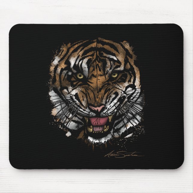 Tiger Ansikte (Namnteckning design) Musmatta (Framsidan)