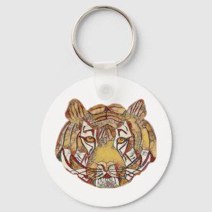 Tiger Ansikte Nyckelring