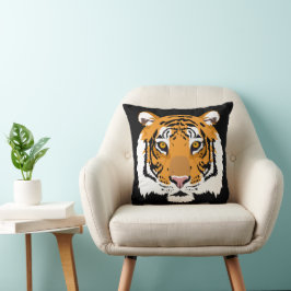 Tiger Ansikte och Rand Dubbla Side Kudde