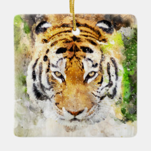 tiger ansikte ornament