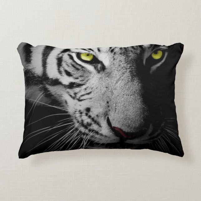Tiger Ansikte Pillow Prydnadskudde (Framsidan)