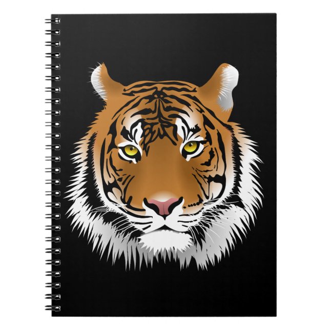 Tiger Ansikte Spiral Foto Anteckningsbok (Framsidan)