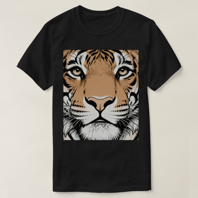 Tiger ansikte stirrar t shirt (Design framsida)