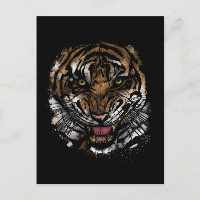 Tiger Ansikte Vykort (Framsida)