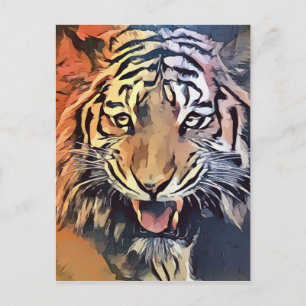 Tiger ansikte vykort
