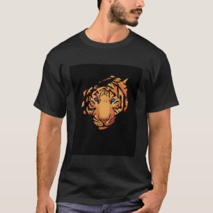 Tiger Ansikte Wildlife Jungle Vild Animal Safari V T Shirt