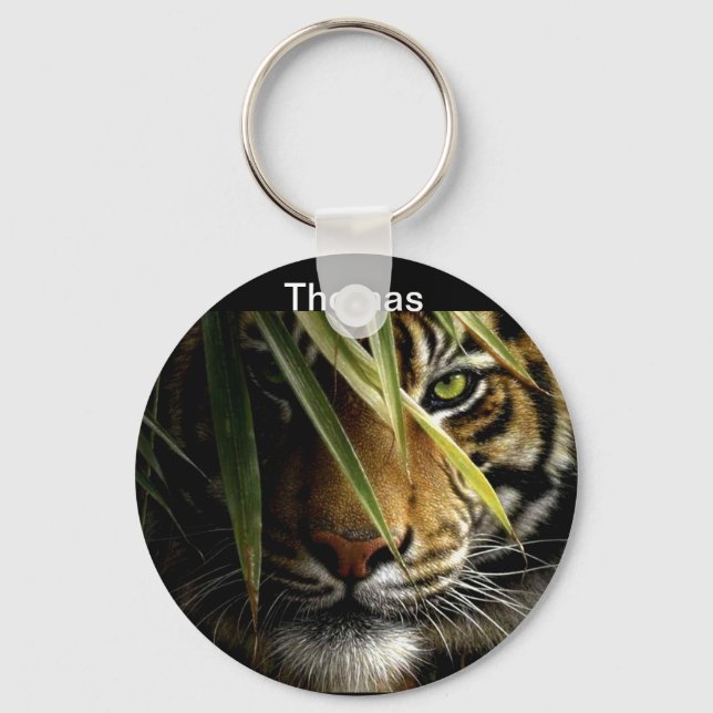 Tiger Ansikte Wildlife-nyckelkedjor Nyckelring (Framsida)