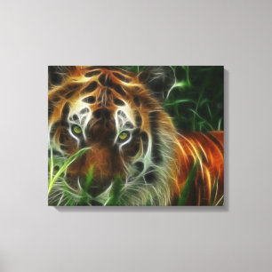 Tiger Ansikte Wrapped Canvas