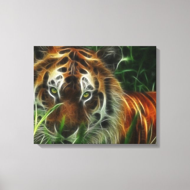 Tiger Ansikte Wrapped Canvas (Framsida)