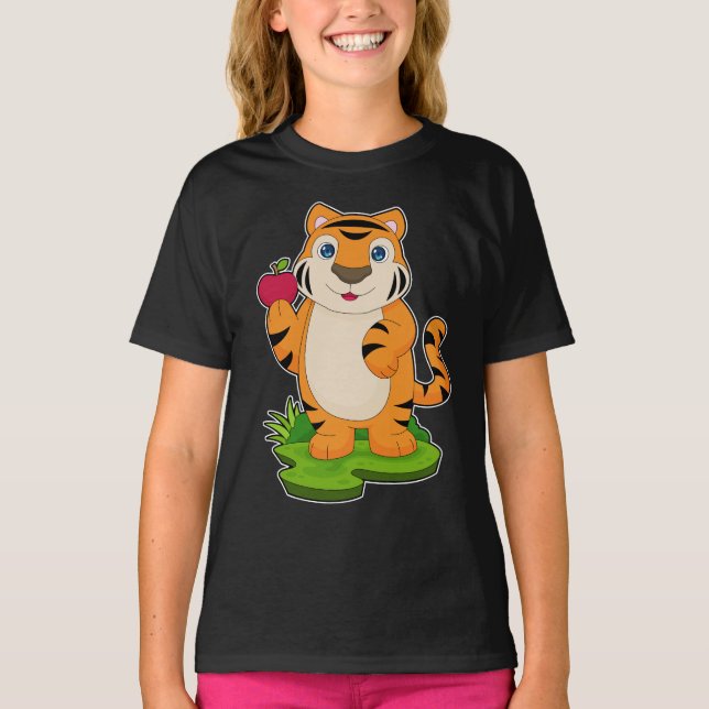 Tiger Apple Fruit T Shirt (Framsida)