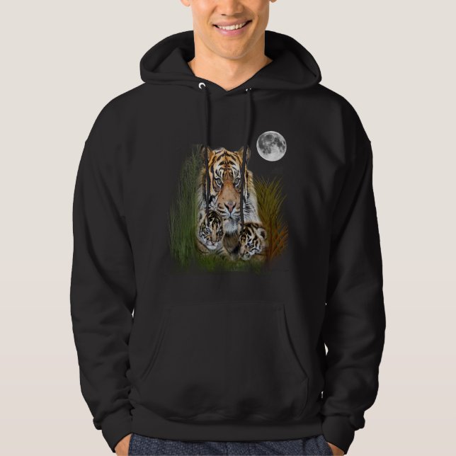 Tiger arnd Unge T-shirt Hoodie (Framsida)