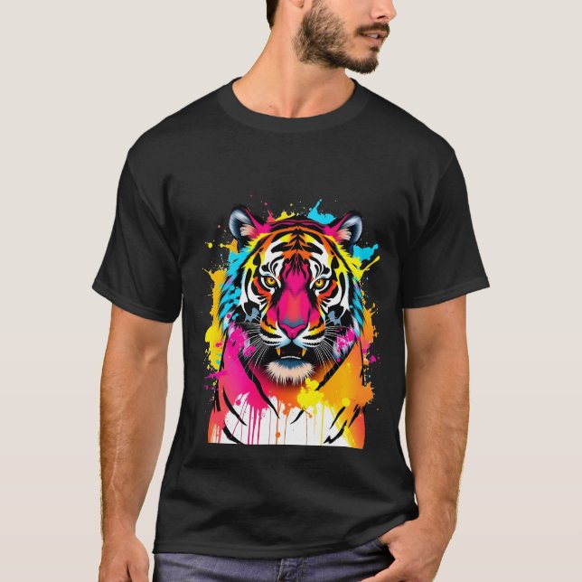 Tiger Art Bella+Canvas T-Shirt (Framsida)