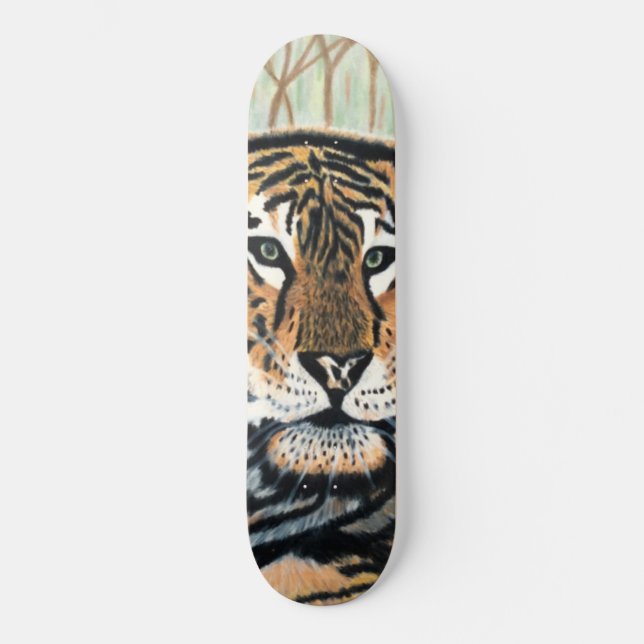Tiger Art Färg Pencil Teckning Mini Skateboard Bräda 18,5 Cm (Framsida)