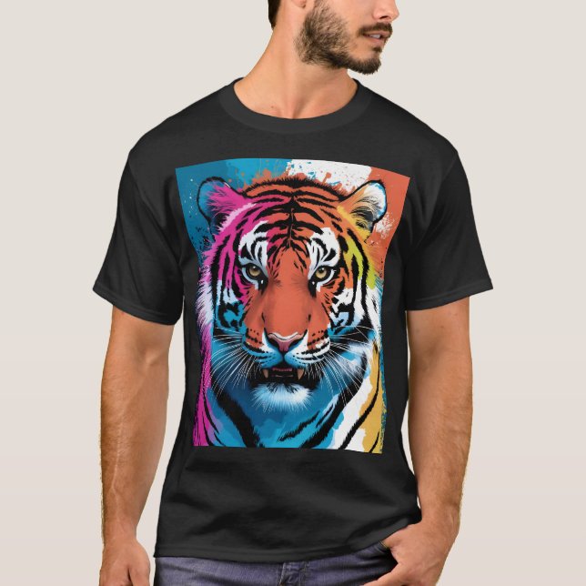 Tiger Art Manar Bella+Canvas T-Shirt (Framsida)
