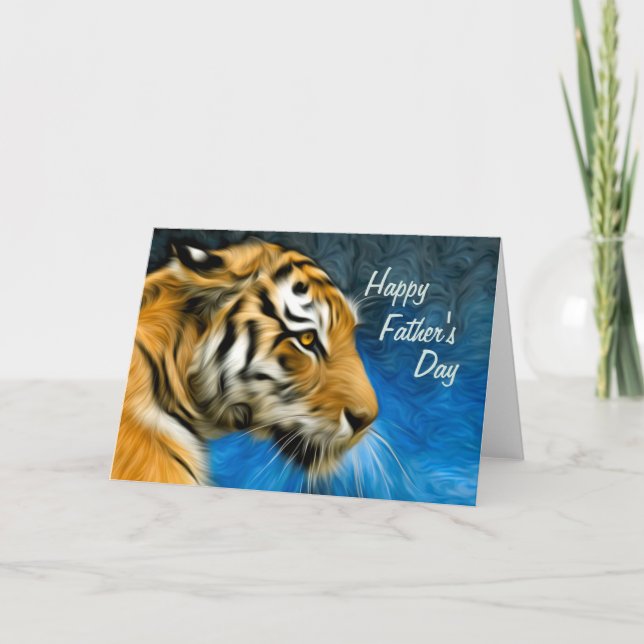 Tiger Art Painting Fars dag Kort (Framsida)