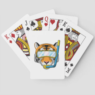 Tiger as Diver med Snorkel Casinokort
