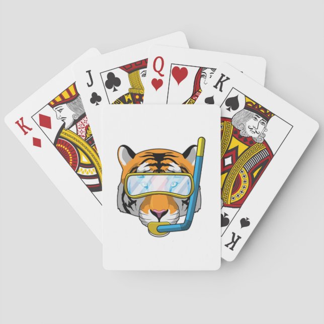 Tiger as Diver med Snorkel Casinokort (Baksidan)
