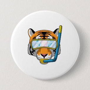 Tiger as Diver med Snorkel Knapp